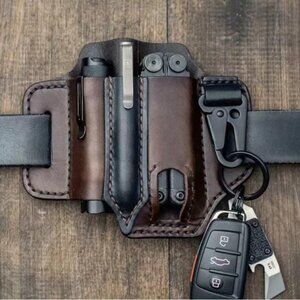 Cross border spot EDC leather knife case flashlight tactical leather case1 Pack